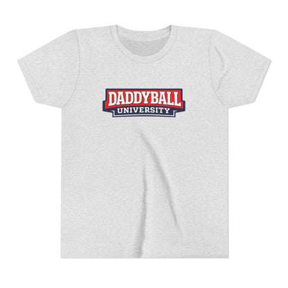 Daddyball University Youth Tee — Kids Sports Fan College Logo Shirt