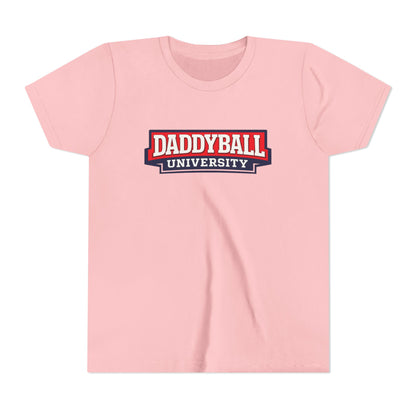 Daddyball University Youth Tee — Kids Sports Fan College Logo Shirt