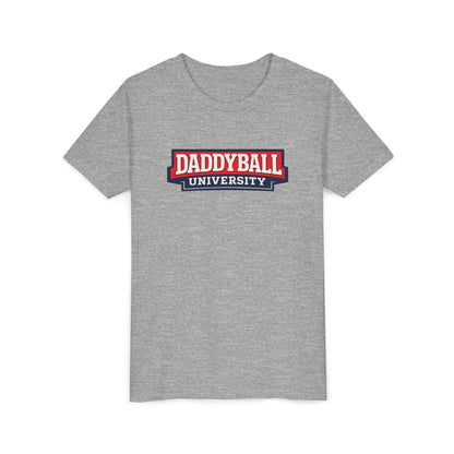 Daddyball University Youth Tee — Kids Sports Fan College Logo Shirt