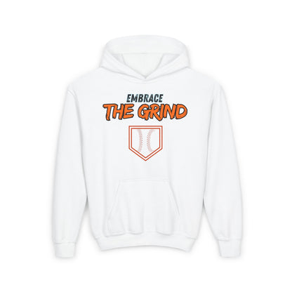 Youth Heavy Blend Hoodie - Embrace the Grind Baseball Sweatshirt