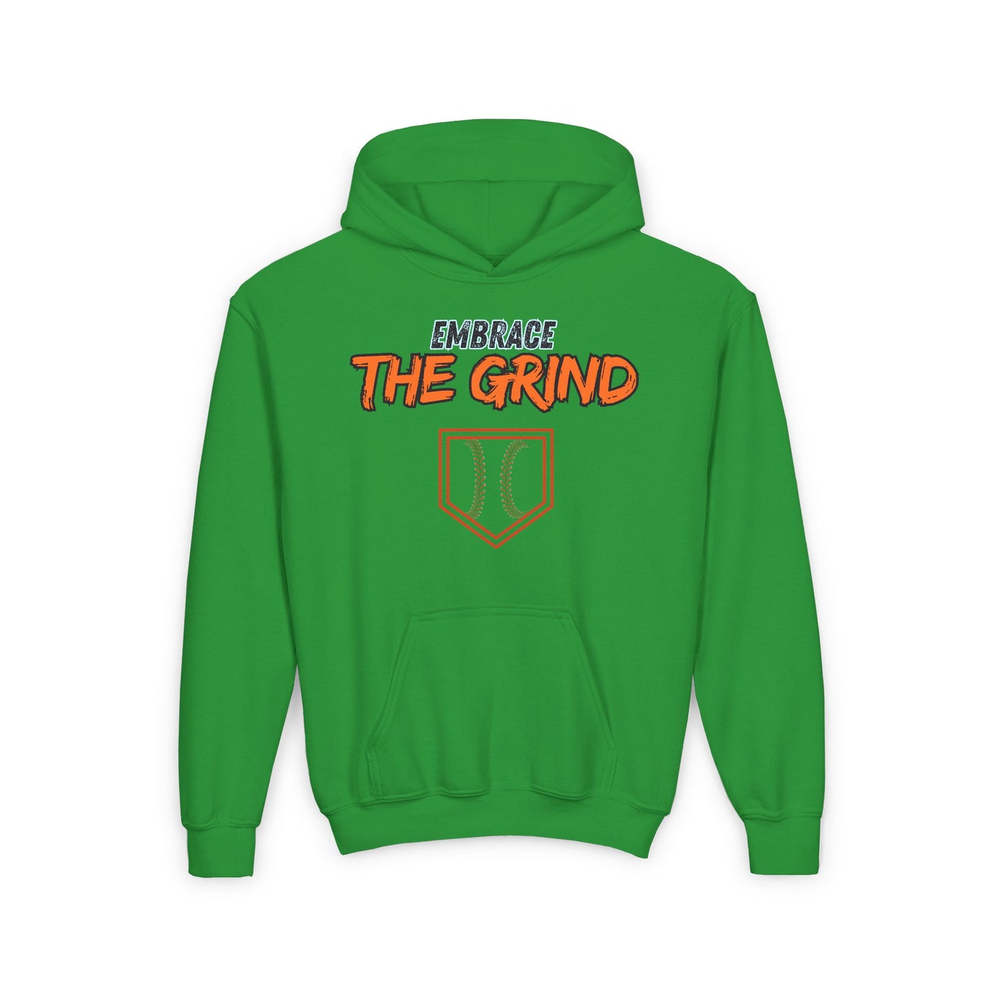 Youth Heavy Blend Hoodie - Embrace the Grind Baseball Sweatshirt
