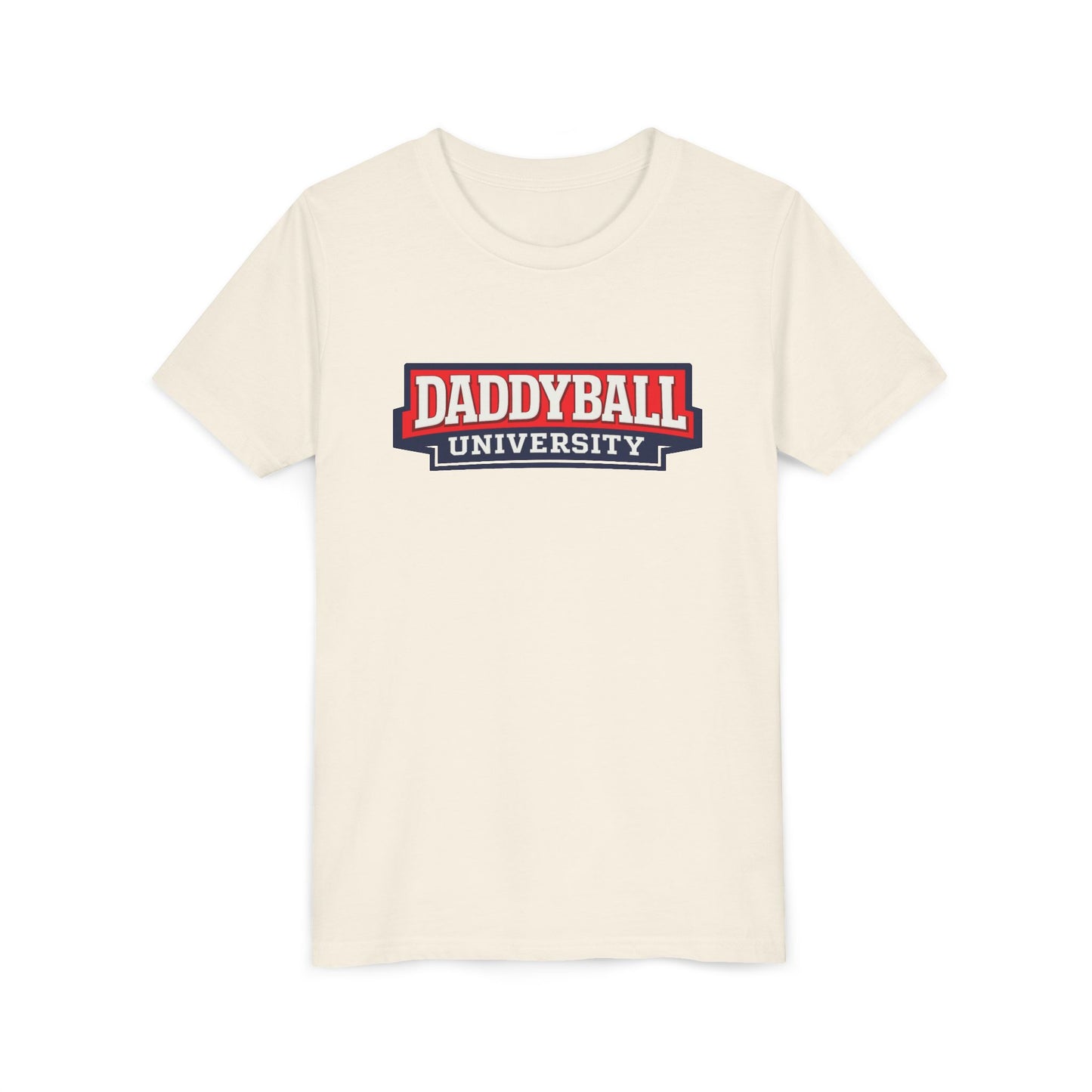 Daddyball University Youth Tee — Kids Sports Fan College Logo Shirt
