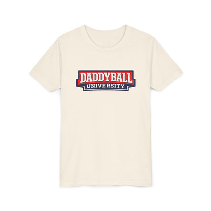Daddyball University Youth Tee — Kids Sports Fan College Logo Shirt