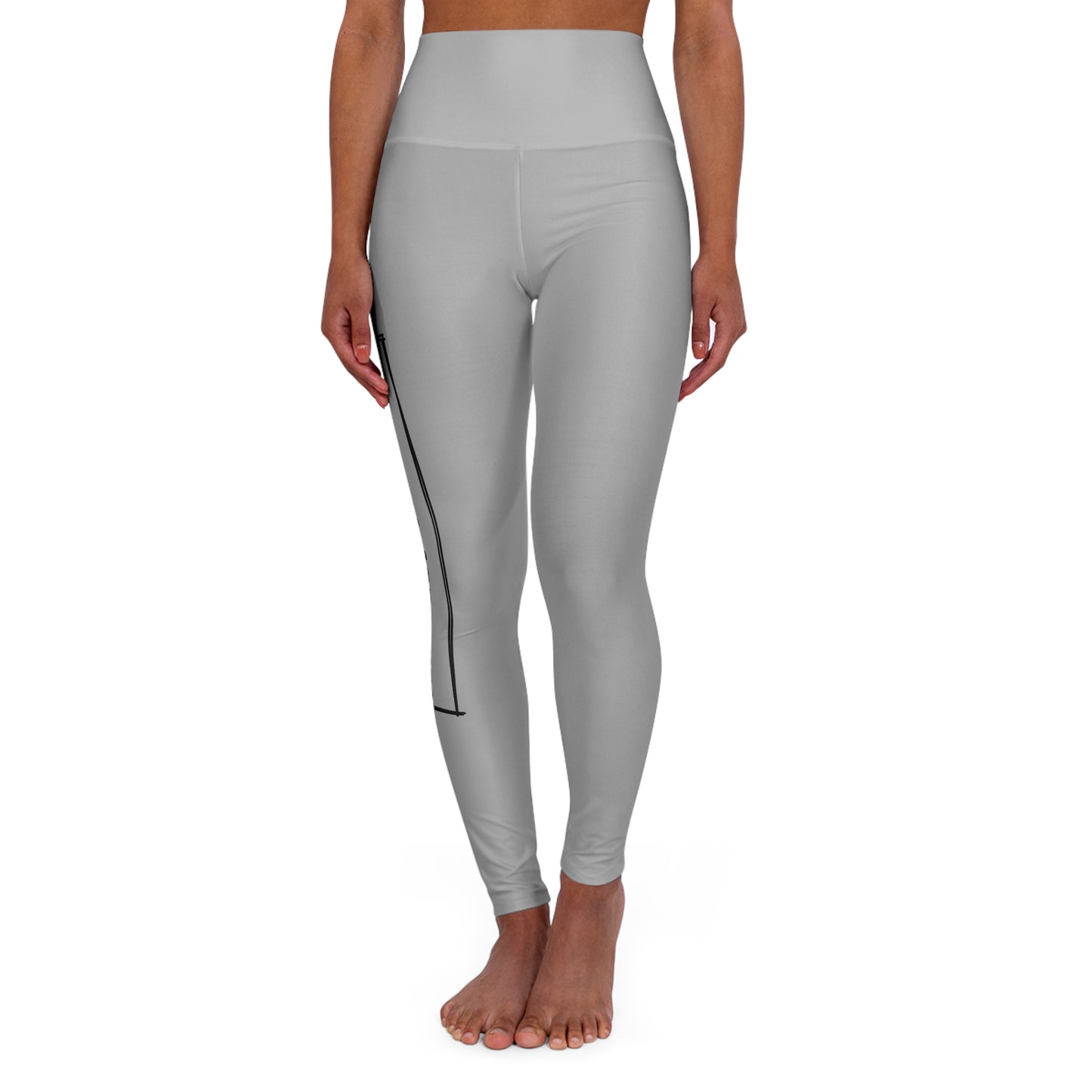 Daddyball University High-Waist Yoga Leggings - White Campus Athletic Print