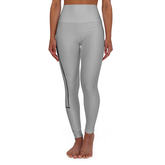 Daddyball University High-Waist Yoga Leggings - White Campus Athletic Print