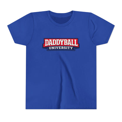 Daddyball University Youth Tee — Kids Sports Fan College Logo Shirt