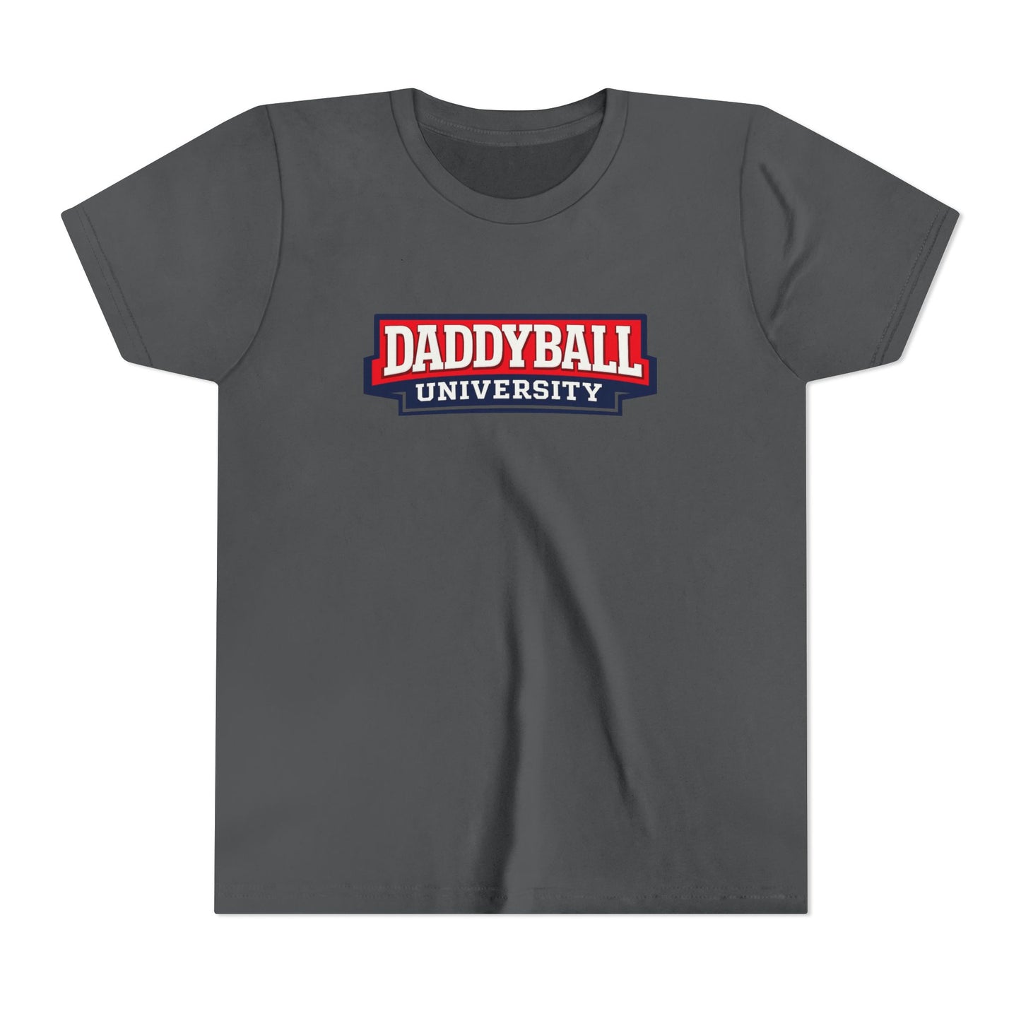 Daddyball University Youth Tee — Kids Sports Fan College Logo Shirt