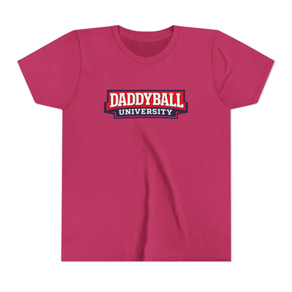 Daddyball University Youth Tee — Kids Sports Fan College Logo Shirt