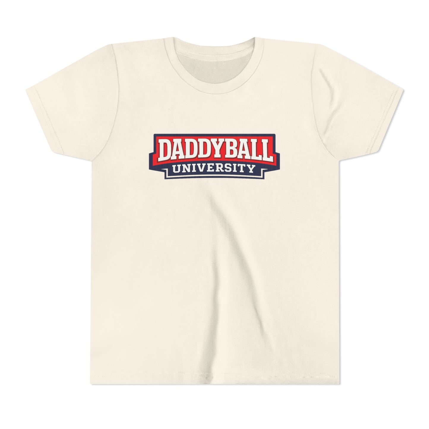 Daddyball University Youth Tee — Kids Sports Fan College Logo Shirt