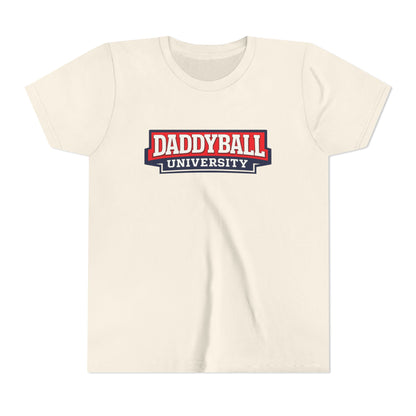 Daddyball University Youth Tee — Kids Sports Fan College Logo Shirt