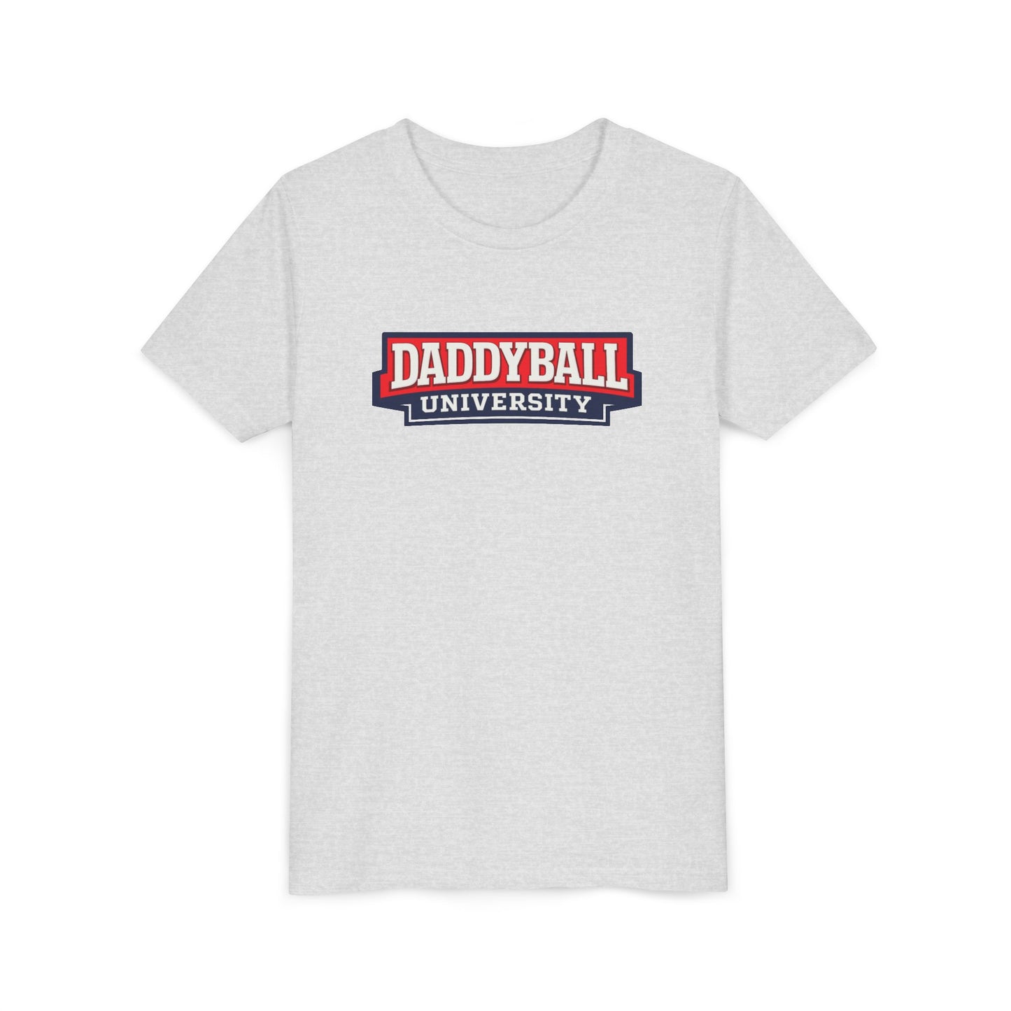 Daddyball University Youth Tee — Kids Sports Fan College Logo Shirt