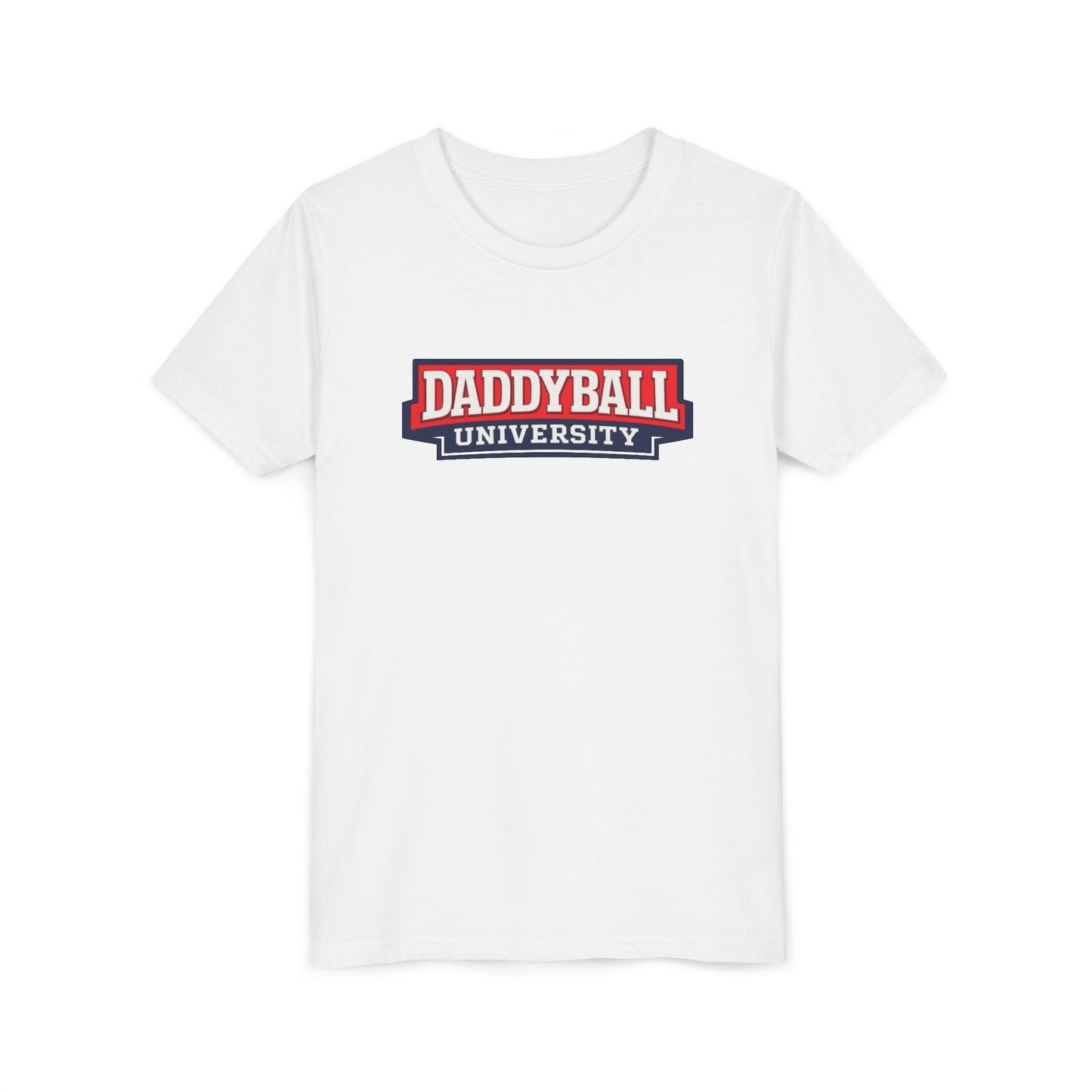 Daddyball University Youth Tee — Kids Sports Fan College Logo Shirt