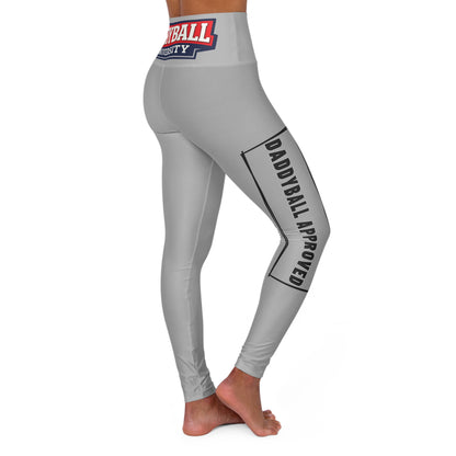 Daddyball University High-Waist Yoga Leggings - White Campus Athletic Print