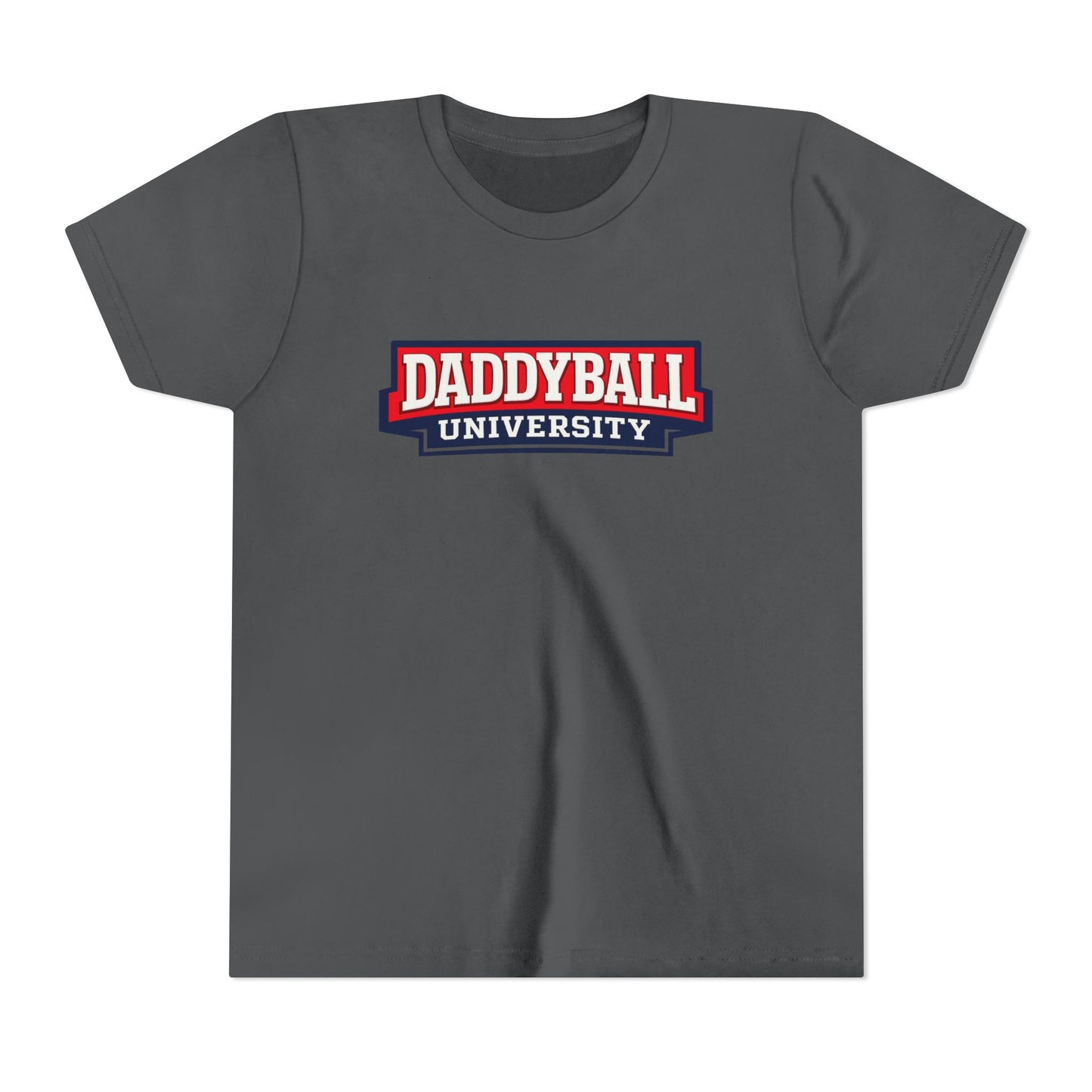Daddyball University Youth Tee — Kids Sports Fan College Logo Shirt