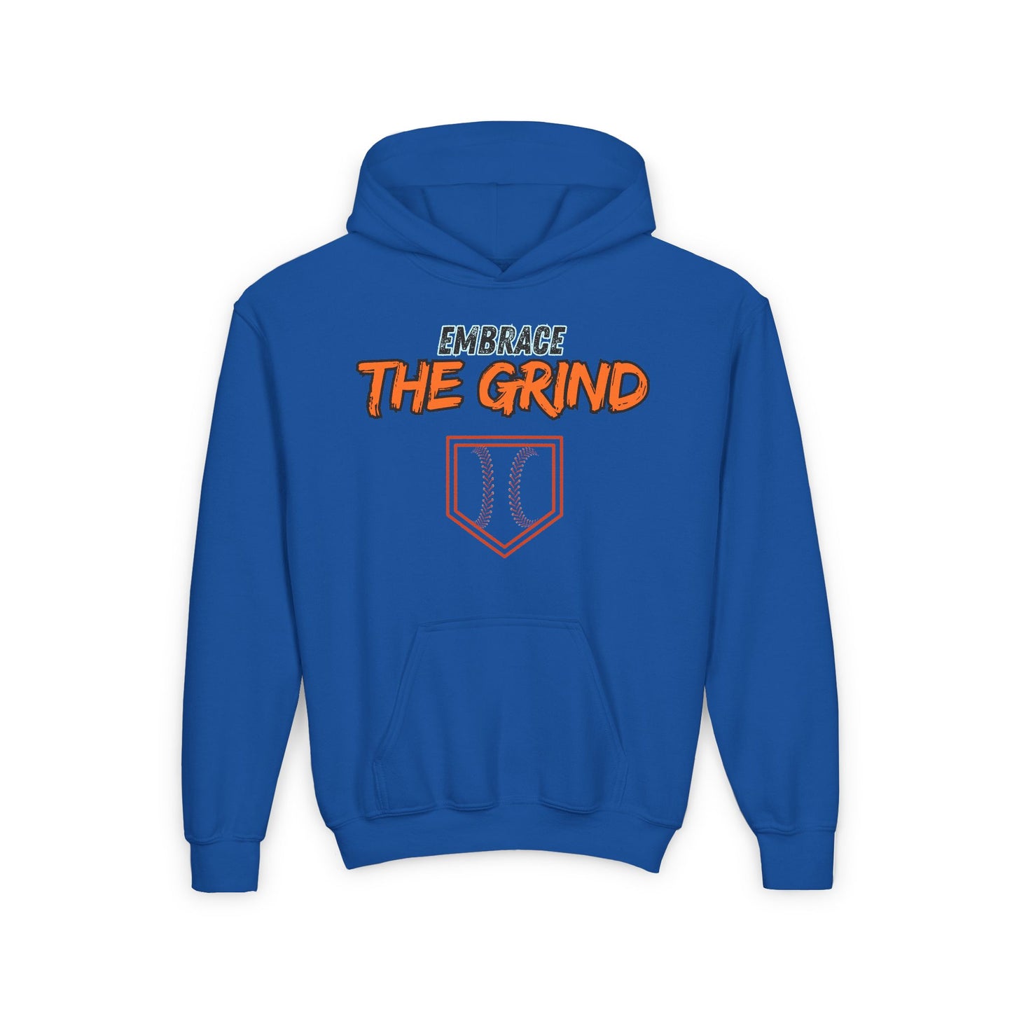 Youth Heavy Blend Hoodie - Embrace the Grind Baseball Sweatshirt