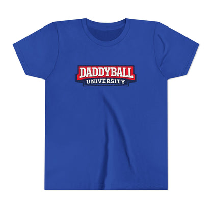 Daddyball University Youth Tee — Kids Sports Fan College Logo Shirt