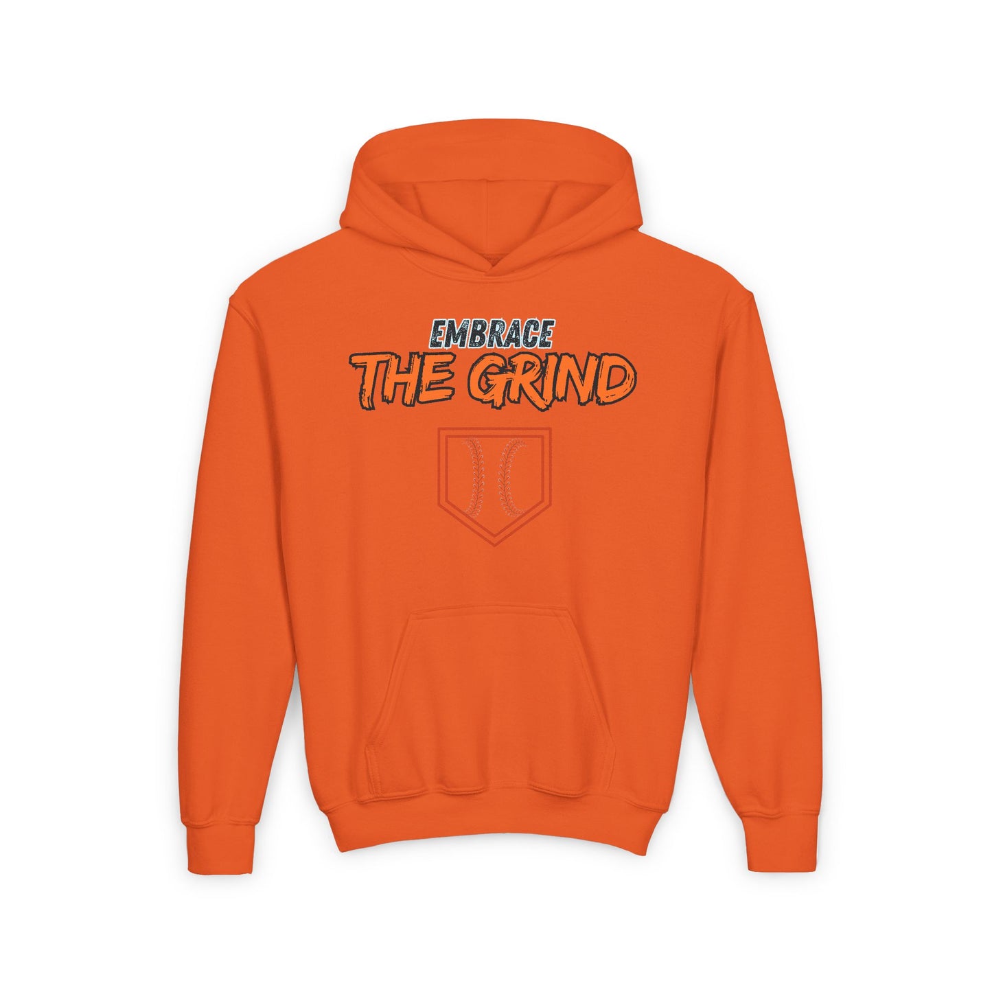 Youth Heavy Blend Hoodie - Embrace the Grind Baseball Sweatshirt