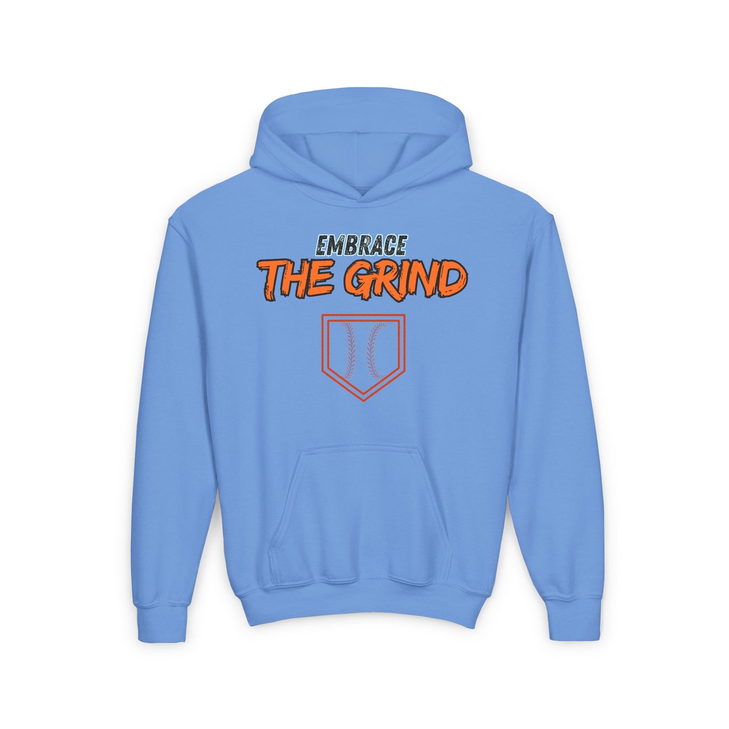 Youth Heavy Blend Hoodie - Embrace the Grind Baseball Sweatshirt