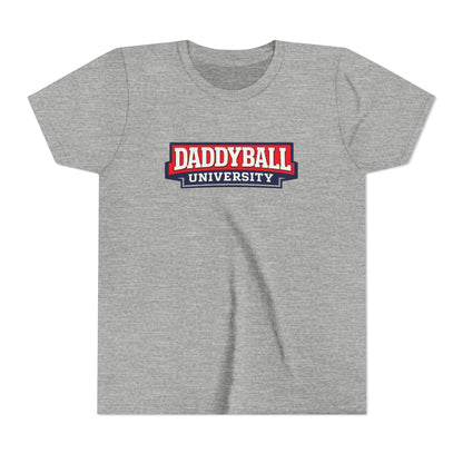Daddyball University Youth Tee — Kids Sports Fan College Logo Shirt