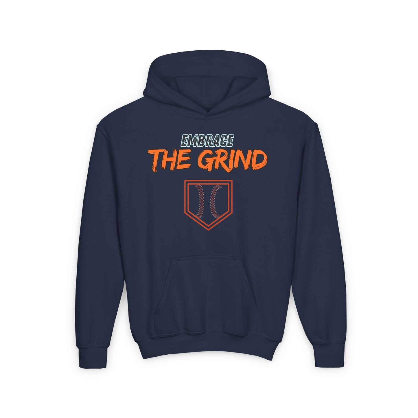 Youth Heavy Blend Hoodie - Embrace the Grind Baseball Sweatshirt