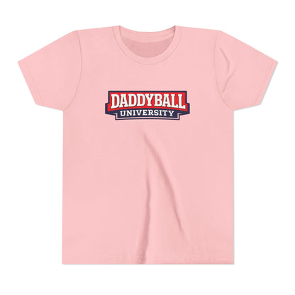 Daddyball University Youth Tee — Kids Sports Fan College Logo Shirt