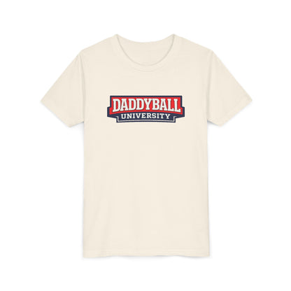 Daddyball University Youth Tee — Kids Sports Fan College Logo Shirt