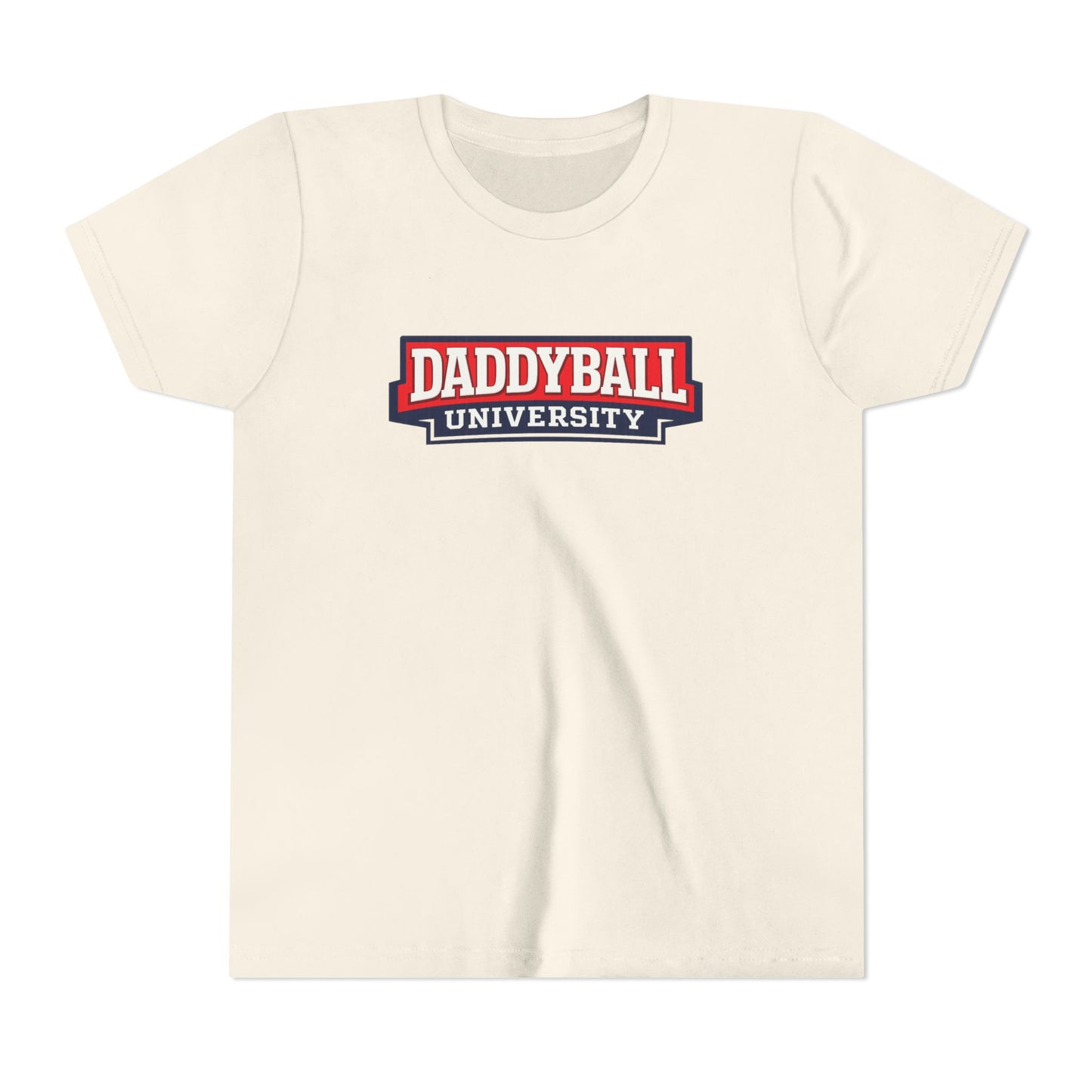 Daddyball University Youth Tee — Kids Sports Fan College Logo Shirt