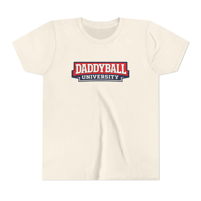 Daddyball University Youth Tee — Kids Sports Fan College Logo Shirt