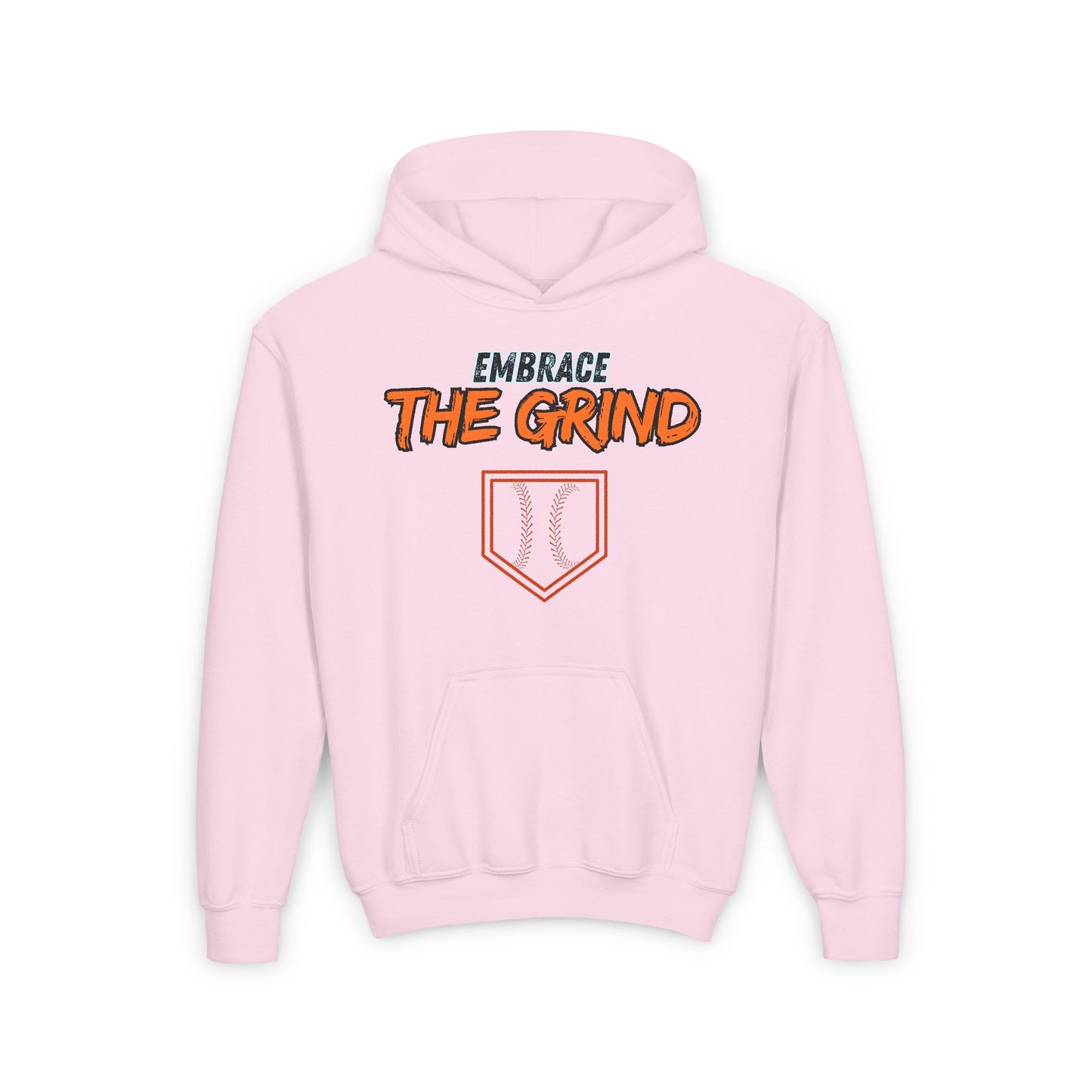 Youth Heavy Blend Hoodie - Embrace the Grind Baseball Sweatshirt