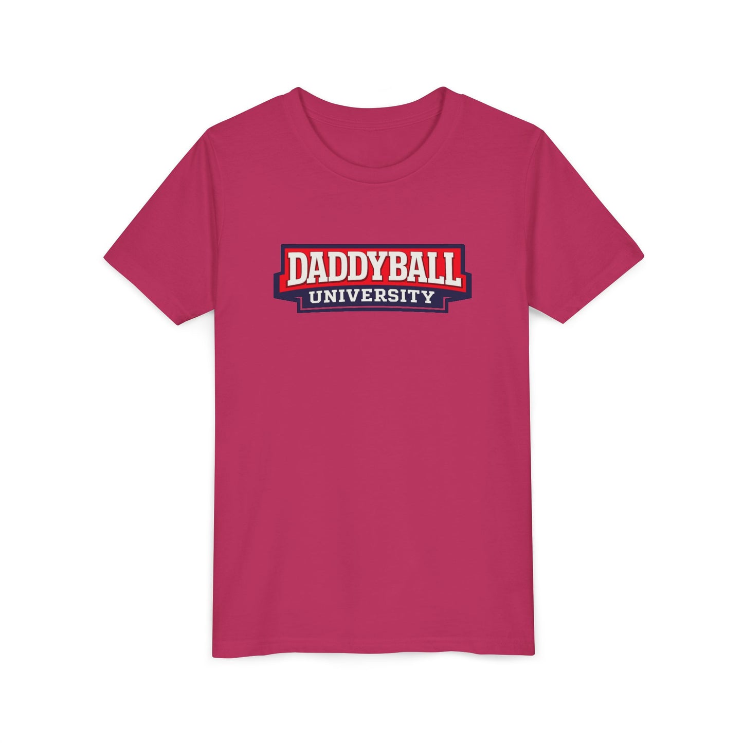 Daddyball University Youth Tee — Kids Sports Fan College Logo Shirt