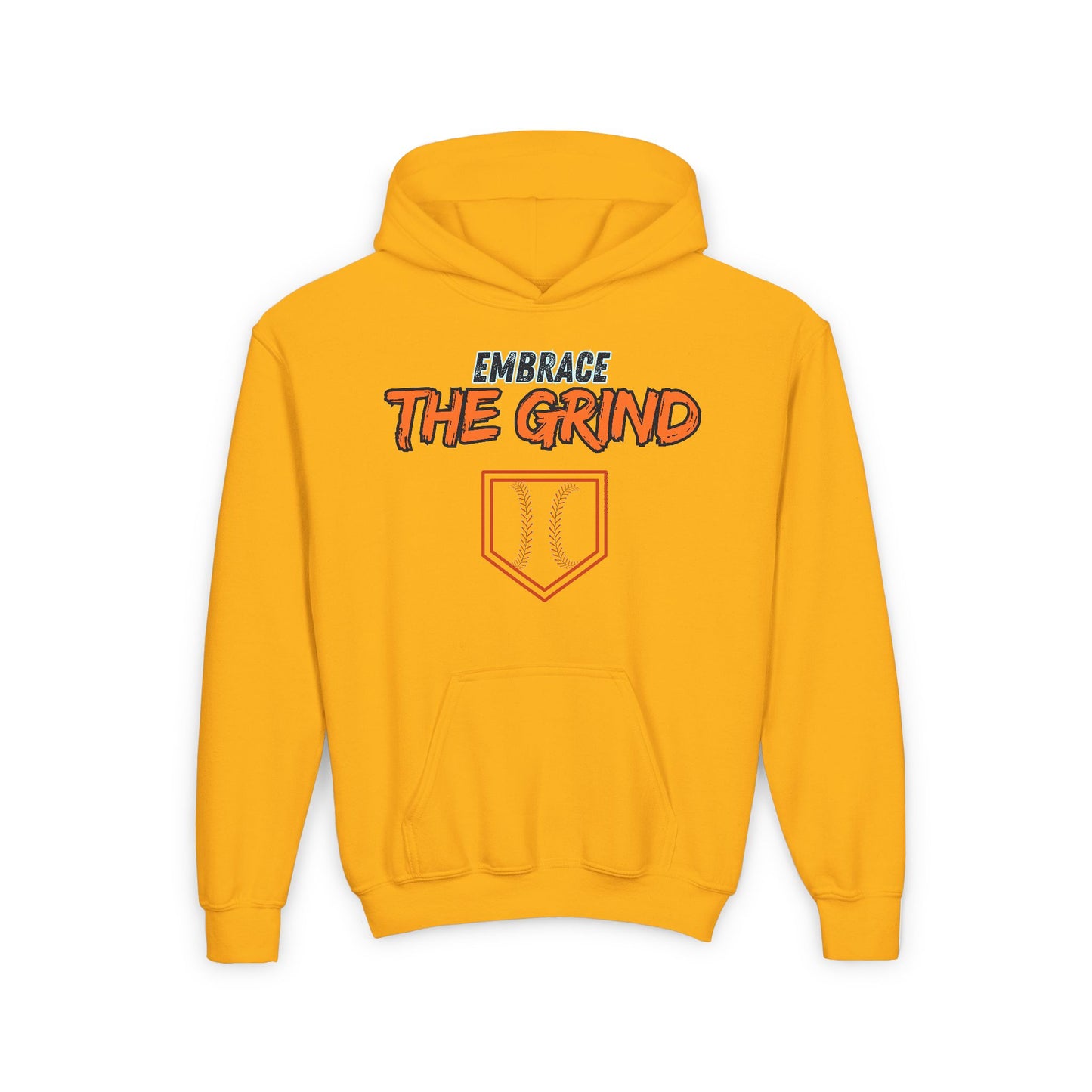 Youth Heavy Blend Hoodie - Embrace the Grind Baseball Sweatshirt